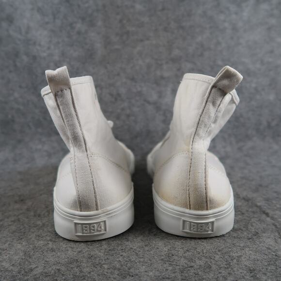 Old Navy Shoes Big Kids 5 Casual Sneakers High Top Canvas Lace Up White Trainers - Picture 5 of 11